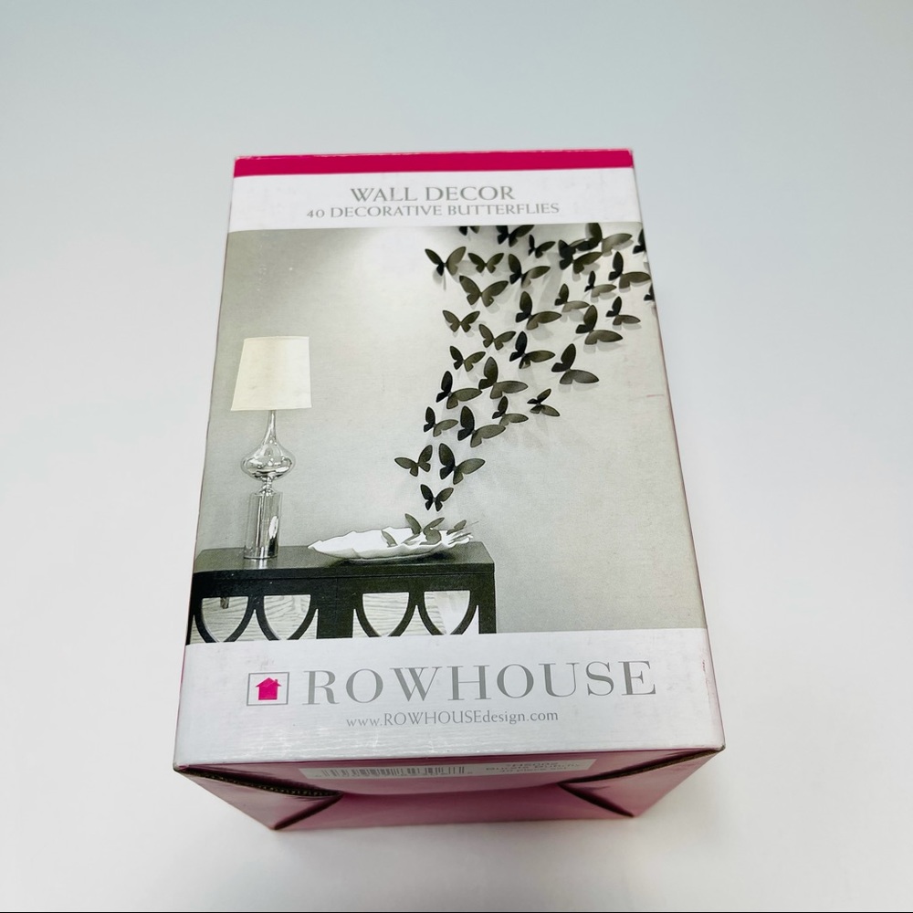 Rowhouse Wall Decor Decorative 3D Butterflies Black